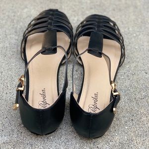 Paprika Shoes - Paprika Black Gladiator Strap Ankle Sandals Paprika Shoes - Paprika Black Gladiator Strap Ankle Sandals
